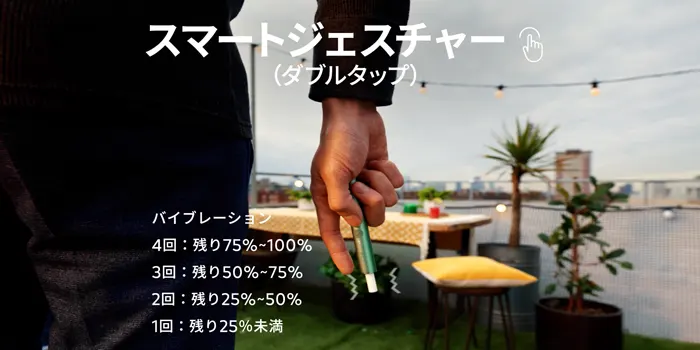 アイコスイルマプライムのダブルタップ説明画像