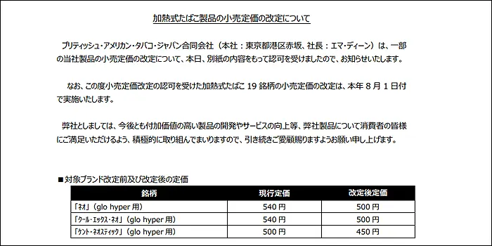 BAT公式によるグローハイパー専用スティックの値下げのお知らせ