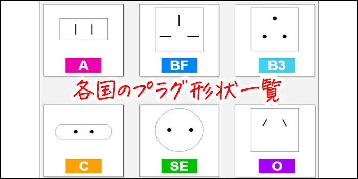 各国のプラグ形状一覧表