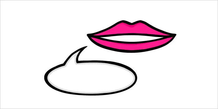 唇と吹き出しの画像