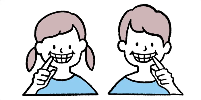歯を出して笑っている子供のイラスト
