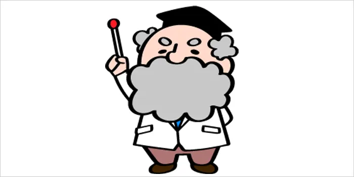 解説している博士のイラスト