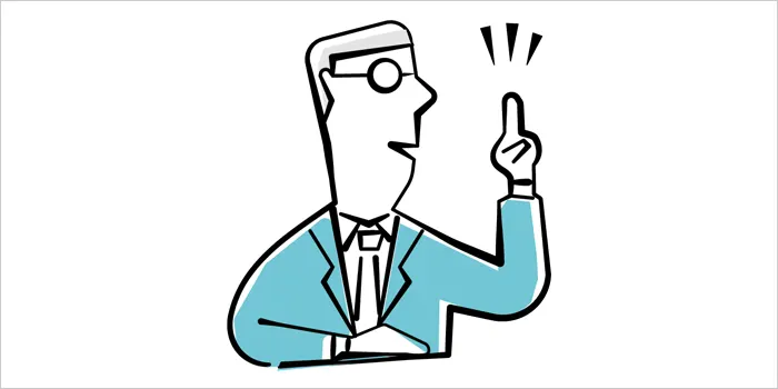 解説している男性のイラスト