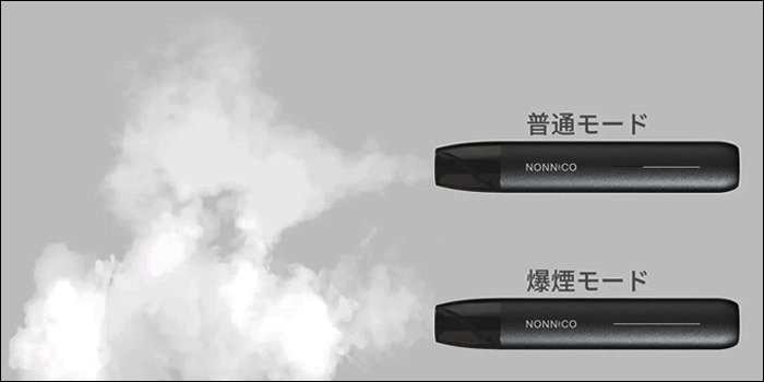 ノンニコアルファの通常モードと爆煙モード