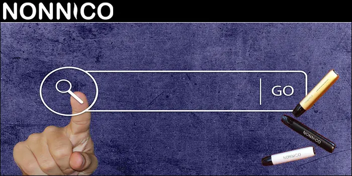 検索窓と3色のノンニコアルファ