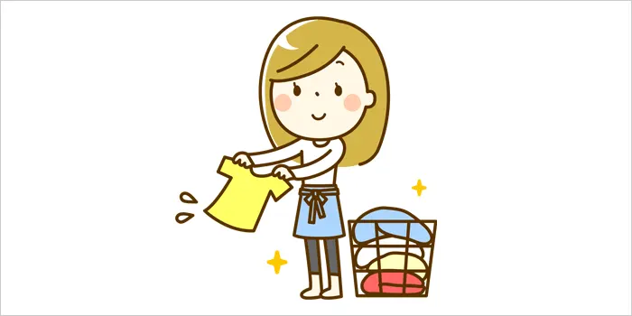 洗濯をしている女性のイラスト