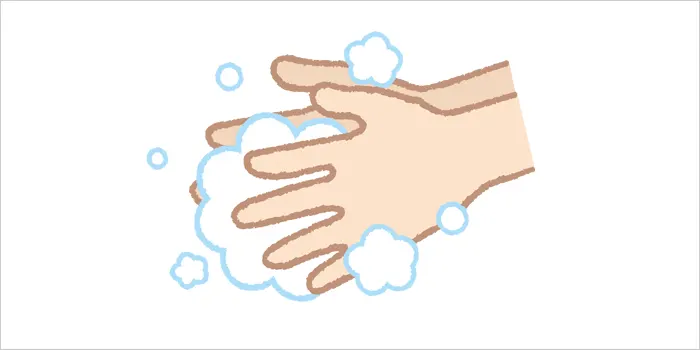手を洗っているイラスト