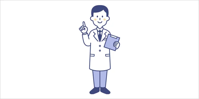 解説している医者のイラスト