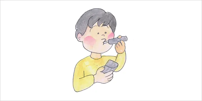 電子タバコを吸っている男性のイラスト