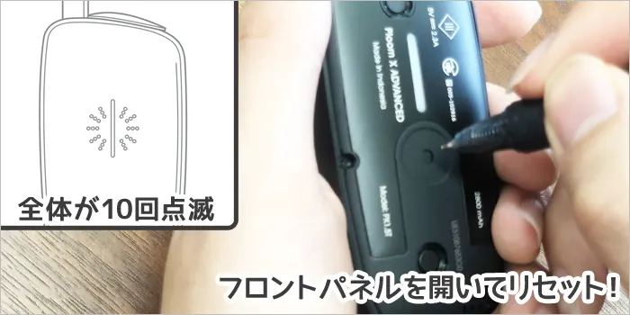 全体が10回点滅