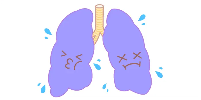 苦しんでいる肺のイラスト