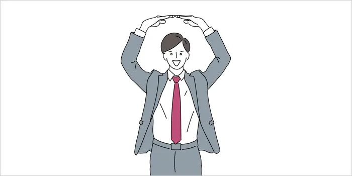 喜んでいる男性のイラスト