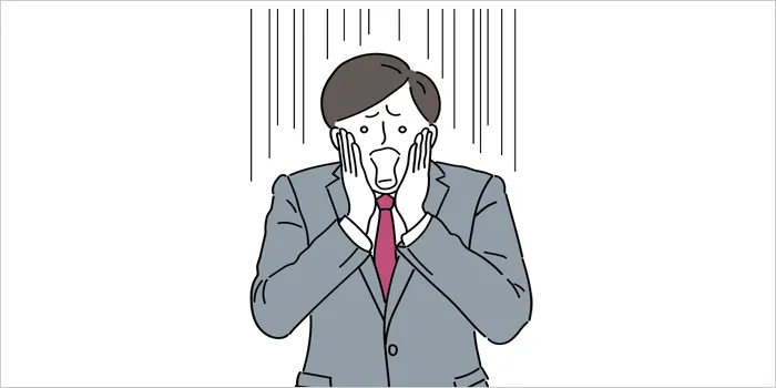 困っている男性のイラスト