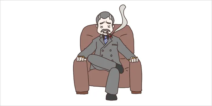 リトルシガーを吸っている男性のイラスト