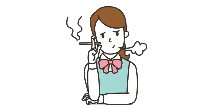 リトルシガーを吸っている女性のイラスト