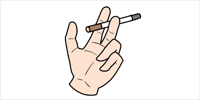 タバコを持っている手のイラスト