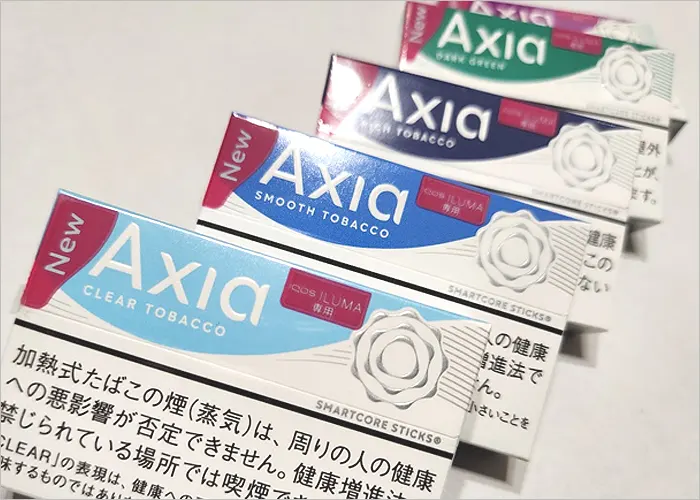 アクシア全5種類を並べた写真