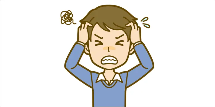 ニコチンの離脱症状に悩む男性のイラスト