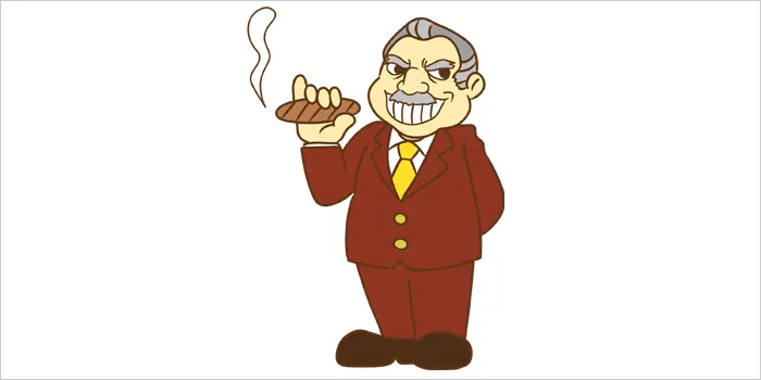 葉巻を吸っている男性のイラスト