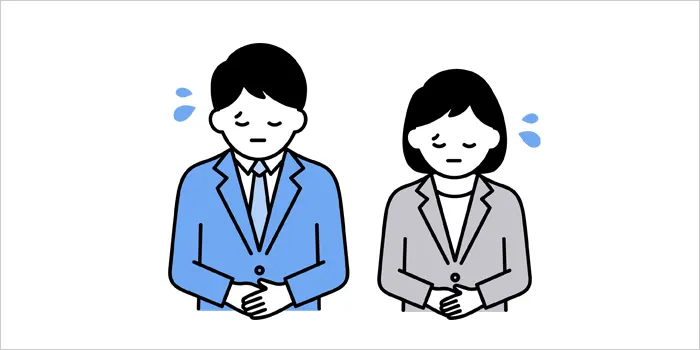 残念そうな男女のイラスト