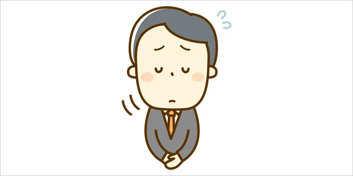 残念そうにしている男性のイラスト