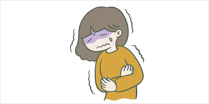 体調が悪そうな女性のイラスト