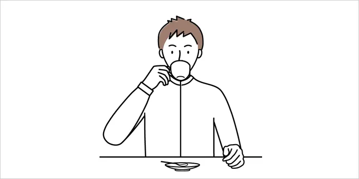 紅茶を飲んでいる男性のイラスト