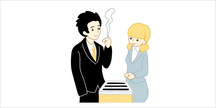 タバコを吸っている男女のイラスト