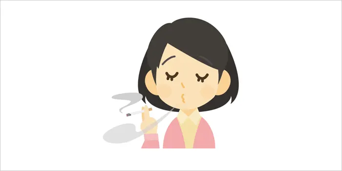 紙巻きタバコを吸っている女性のイラスト