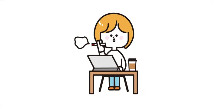 タバコを吸っている女性のイラスト