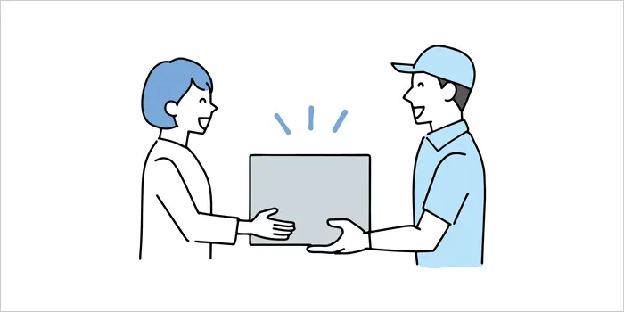 荷物を受け取っている女性のイラスト