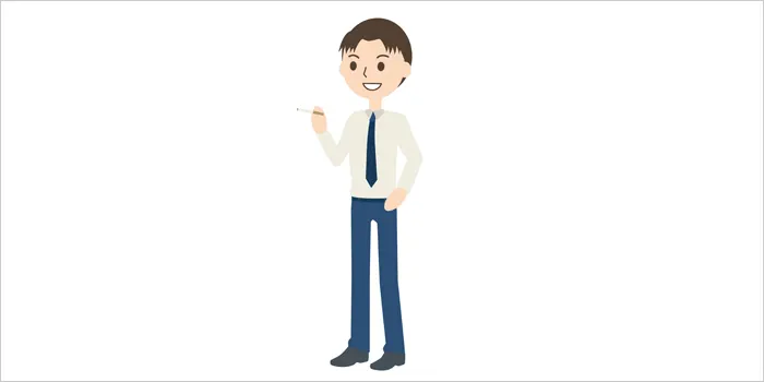 リトルシガーを吸っている男性のイラスト