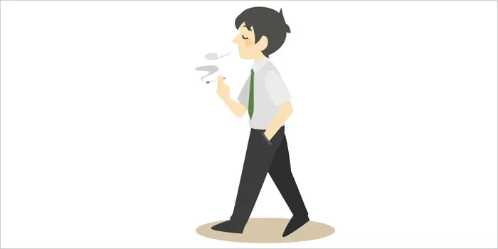 タバコを吸っている男性のイラスト