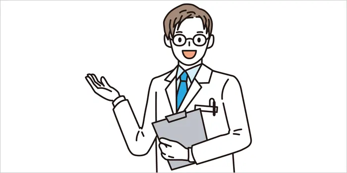 解説している男性のイラスト