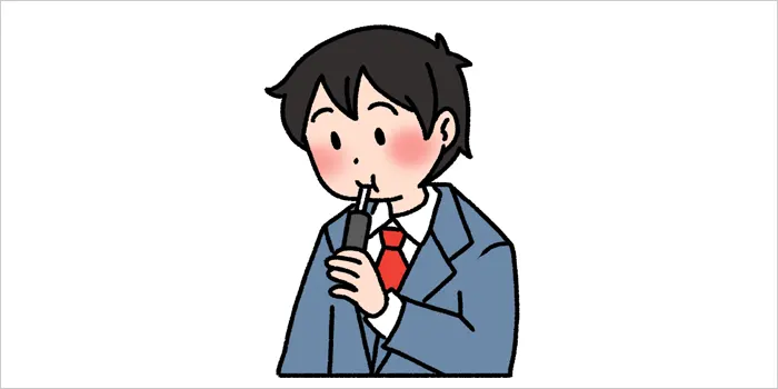 加熱式タバコを吸っている男性のイラスト