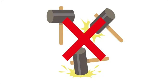 ハンマーを禁止しているイラスト