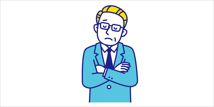 困っている男性のイラスト