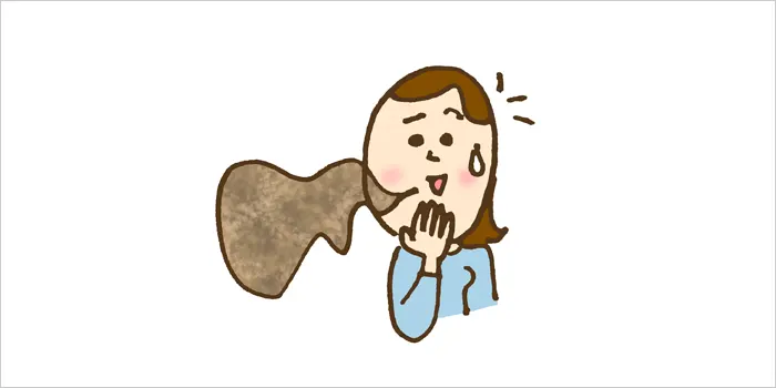 口臭を気にしている女性のイラスト