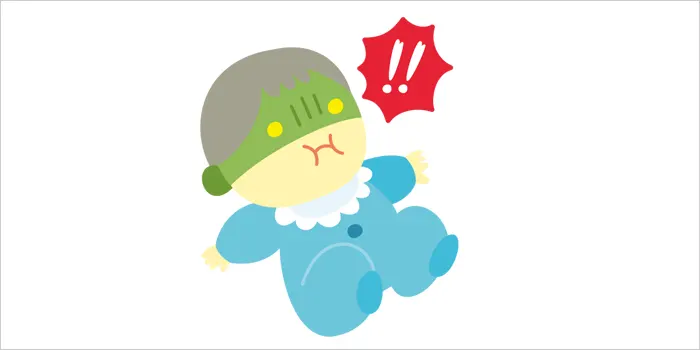 誤飲をした赤ん坊のイラスト
