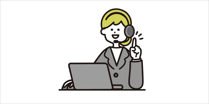 カスタマーセンターで働く女性のイラスト