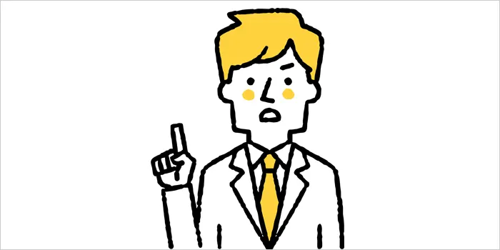 デメリットを解説している医者のイラスト