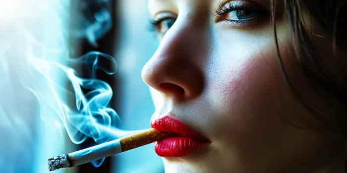 タバコを吸っている女性のイラスト