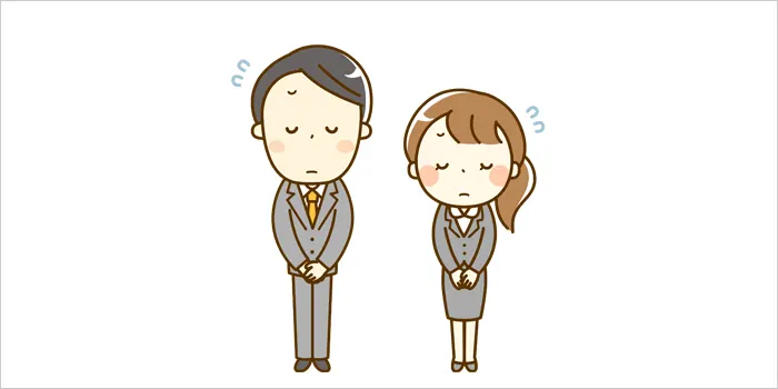 悲しんでいる男女のイラスト