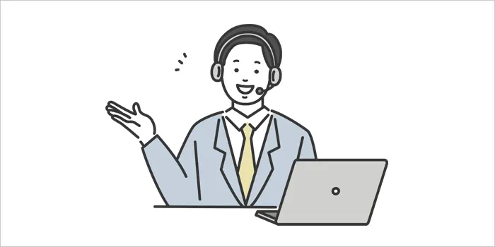 サポートセンターの男性のイラスト