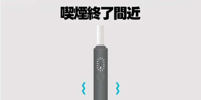 アイコスイルマアイワンの喫煙時間終了間近表示