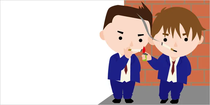 タバコを吸ってる未成年・高校生のイメージ画像