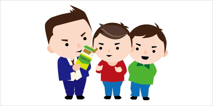 タバコを吸ってる未成年・高校生のイメージ画像