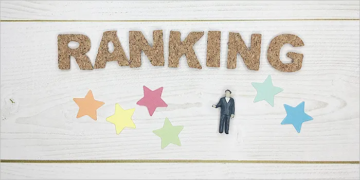 ランキングの文字と男性