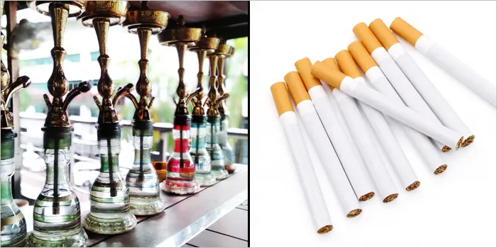 シーシャと紙巻きタバコ