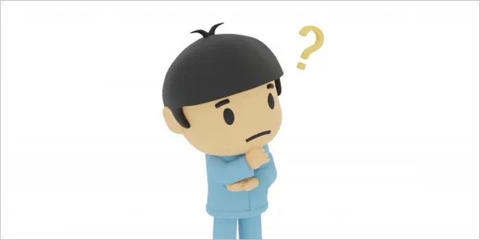 クエスチョンマークを浮かべる男性